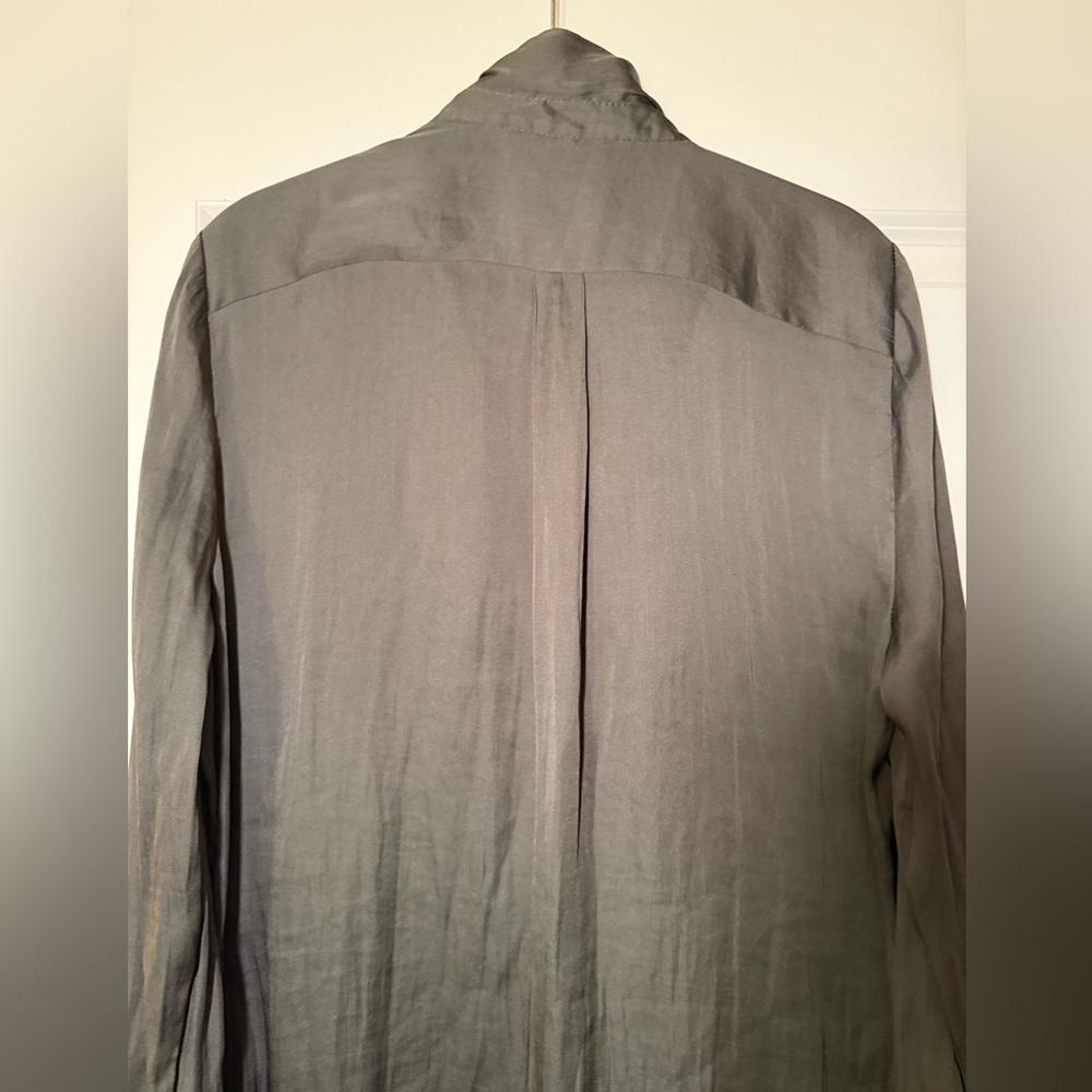 Zara Charcoal Blouse Women’s Size L - Picture 8 of 9